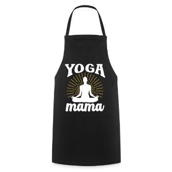 Yoga Mama Hobby Mutter Mami - Kochschürze - Schwarz - Vorne - AI Model Male 185 dark (185cm)