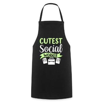 Sweetest Social Worker Social Worker Training - Cooking Apron - black - Front - AI Model Male 185 dark (185cm)