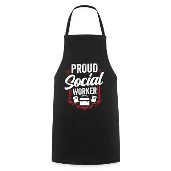 Fier travailleur social Formation Travailleur social - Tablier de cuisine - noir - Devant - AI Model Male 185 dark (185cm)