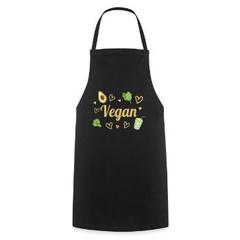Avocado Heart Vegetable Vegetarian Vegan - Kochschürze - Schwarz - Vorne - AI Model Male 185 dark (185cm)