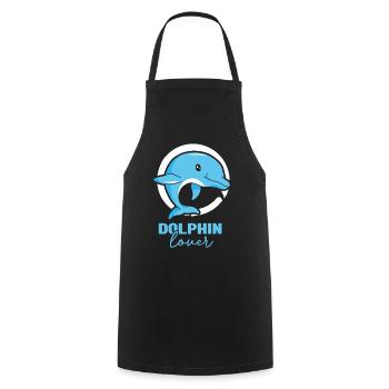 Dolphin Lover Dolphin Dolphins Dolphins - Cooking Apron - black - Front - AI Model Male 185 dark (185cm)