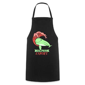 Dolphin Expert Dolphins Dolphins Dolphin Lovers - Cooking Apron - black - Front - AI Model Male 185 dark (185cm)