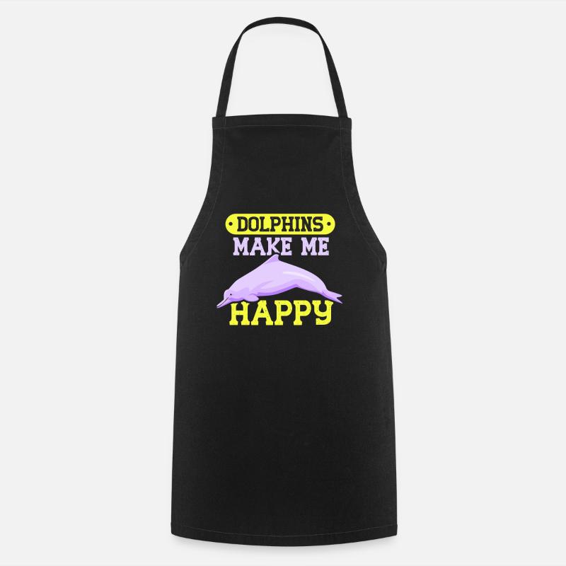 Les dauphins me rendent heureux Dauphin dauphin - Tablier de cuisine - noir