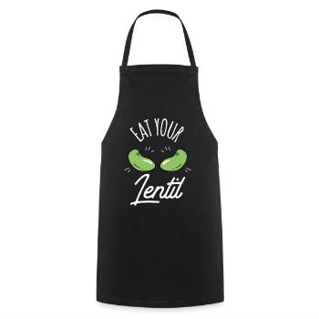 Eat Your Lentils Food Lens Lentil Soup - Cooking Apron - black - Front - AI Model Male 185 dark (185cm)