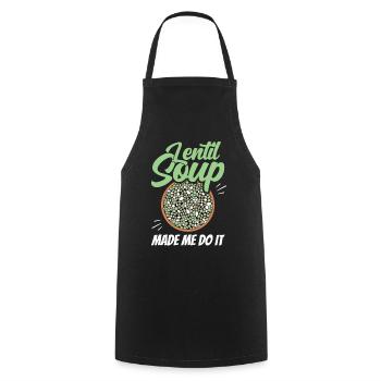 Lentil Soup Got Me Lens Lentils - Cooking Apron - black - Front - AI Model Male 185 dark (185cm)