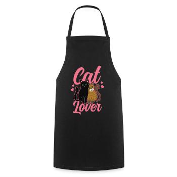 Cat Lover Pet Cute Cat Cats - Cooking Apron - black - Front - AI Model Male 185 dark (185cm)