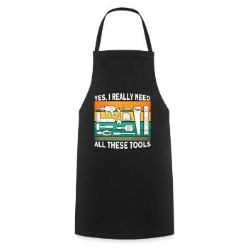 Carpenter Gift Saying Woodworking - Cooking Apron - black - Front - AI Model Male 185 dark (185cm)