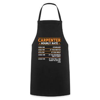 Carpenter Gift Saying Woodworking - Cooking Apron - black - Front - AI Model Male 185 dark (185cm)