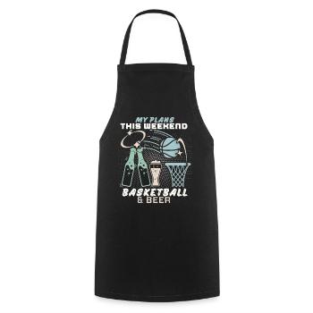 Basketball und Bier lustiger Spruch, Wochenende - Kochschürze - Schwarz - Vorne - AI Model Male 185 dark (185cm)
