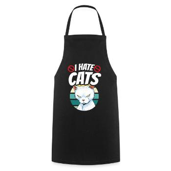 I Hate Cats Dog Puppy Lover Animal - Cooking Apron - black - Front - AI Model Male 185 dark (185cm)