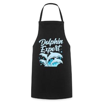 Dolphin Expert Dolphins Dolphins Dolphin Lovers - Cooking Apron - black - Front - AI Model Male 185 dark (185cm)
