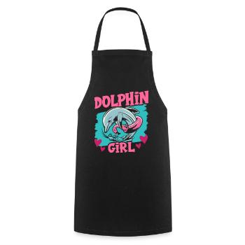 Dolphin Girls Dolphin Dolphins Dolphin Lovers - Cooking Apron - black - Front - AI Model Male 185 dark (185cm)