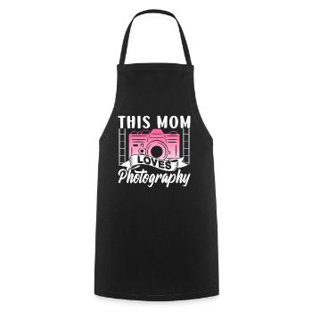 This Mom Loves Photography Mom Photographer - Cooking Apron - black - Front - AI Model Male 185 dark (185cm)