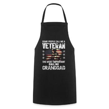 Important Call Granddad American Proud Veteran Day - Kochschürze - Schwarz - Vorne - AI Model Male 185 dark (185cm)
