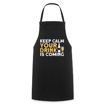 Barman Cadeau Mixologue Dire Bar - Tablier de cuisine - noir - Devant - AI Model Male 185 dark (185cm)
