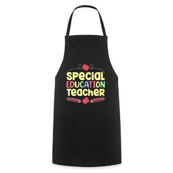 Teacher of Special Education Profession Special Education - Cooking Apron - black - Front - AI Model Male 185 dark (185cm)