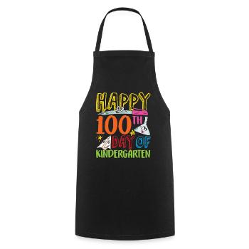 Happy 100 days in kindergarten 100 days - Cooking Apron - black - Front - AI Model Male 185 dark (185cm)