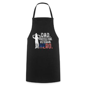 Hero Daddy Dad USA American Proud Veterans Day - Kochschürze - Schwarz - Vorne - AI Model Male 185 dark (185cm)