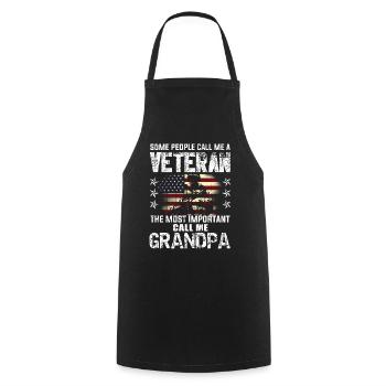 Important Call Grandpa American Proud Veterans Day - Kochschürze - Schwarz - Vorne - AI Model Male 185 dark (185cm)