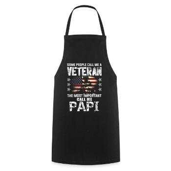 Important Call Pa Dad American Proud Veterans Day - Kochschürze - Schwarz - Vorne - AI Model Male 185 dark (185cm)