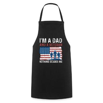 Papa Rien n’effraie la Journée des vétérans américains fiers - Tablier de cuisine - noir - Devant - AI Model Male 185 dark (185cm)