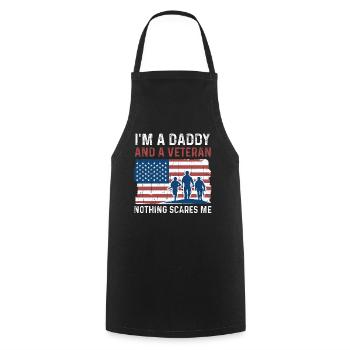 Papa rien n’effraie la Journée des vétérans américains fiers - Tablier de cuisine - noir - Devant - AI Model Male 185 dark (185cm)