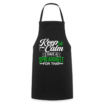 I have a spreadsheet for accountant table - Cooking Apron - black - Front - AI Model Male 185 dark (185cm)