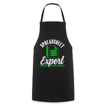 Spreadsheet Expert Accountant Table Work - Cooking Apron - black - Front - AI Model Male 185 dark (185cm)