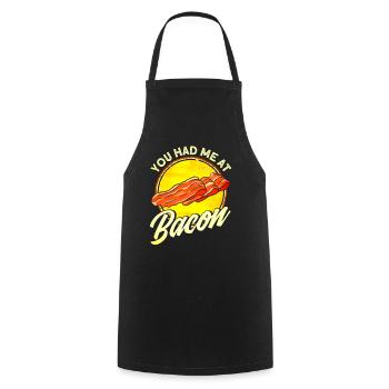 You had me at Bacon - Cooking Apron - black - Front - AI Model Male 185 dark (185cm)