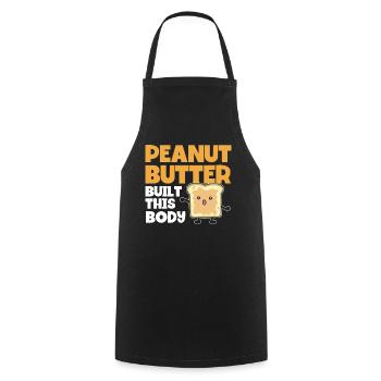 Beurre de cacahuète disant cadeau d'amant de beurre de cacahuète - Tablier de cuisine - noir - Devant - AI Model Male 185 dark (185cm)
