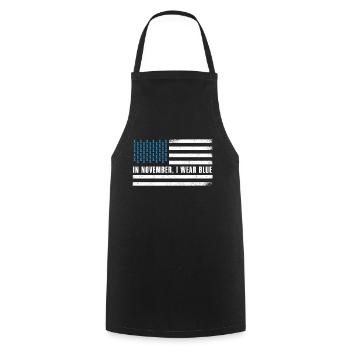 Flag Blue Wear November Diabetes Awareness Month - Kochschürze - Schwarz - Vorne - AI Model Male 185 dark (185cm)