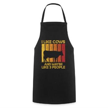 Cow Farmer Gift Dairy Cow Agriculture Cow - Cooking Apron - black - Front - AI Model Male 185 dark (185cm)