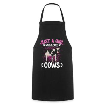 Cow Farmer Gift Dairy Cow Agriculture Cow - Cooking Apron - black - Front - AI Model Male 185 dark (185cm)