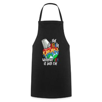 La Terre sans art est juste hein - Tablier de cuisine - noir - Devant - AI Model Male 185 dark (185cm)