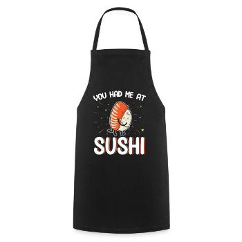 Sushi Cadeau Riz Doux Sushi - Tablier de cuisine - noir - Devant - AI Model Male 185 dark (185cm)