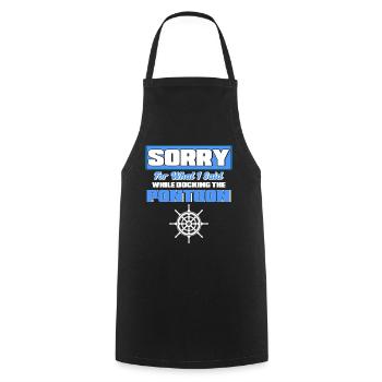 Pontoon Boat Gift Captain Boots Pontoon - Cooking Apron - black - Front - AI Model Male 185 dark (185cm)