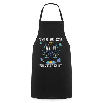 Jewish Christmas Jew This My Hanukkah Ornament - Cooking Apron - black - Front - AI Model Male 185 dark (185cm)