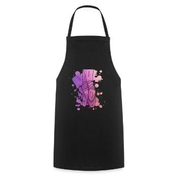 Aquarelles de ballerine - Danseuse de ballet - Tablier de cuisine - noir - Devant - AI Model Male 185 dark (185cm)