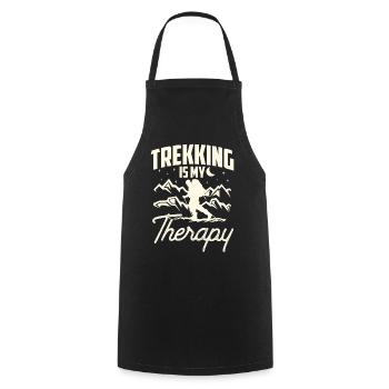 Trekking Ist Meine Therapie Wandern Wanderer - Kochschürze - Schwarz - Vorne - AI Model Male 185 dark (185cm)
