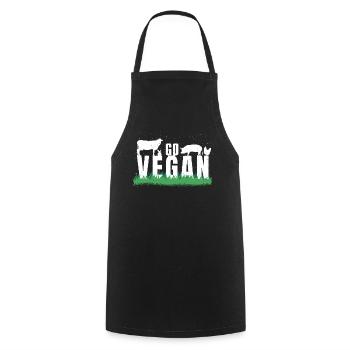 Farm Animals Vegetable Vegetarian Go Vegan - Cooking Apron - black - Front - AI Model Male 185 dark (185cm)