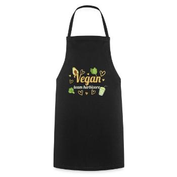 Herbivore Avocado Heart Vegetable Vegetarian Vegan - Cooking Apron - black - Front - AI Model Male 185 dark (185cm)