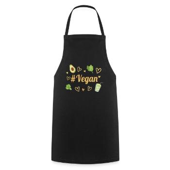 Avocado Heart Vegetable Végétarien Tendance Vegan - Tablier de cuisine - noir - Devant - AI Model Male 185 dark (185cm)