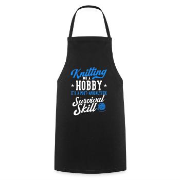 Wrinkled Crochet Yarn Needle Knitting - Cooking Apron - black - Front - AI Model Male 185 dark (185cm)