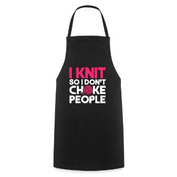 Wrinkled Crochet Yarn Needle Knitting - Cooking Apron - black - Front - AI Model Male 185 dark (185cm)
