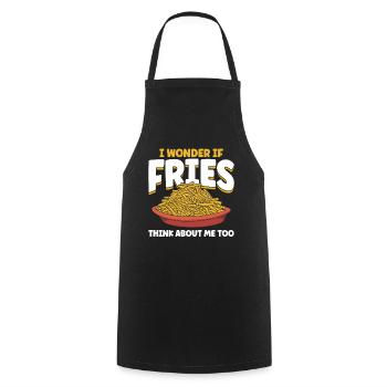 Pommes Frites Fast Food Pommes Frites - Kochschürze - Schwarz - Vorne - AI Model Male 185 dark (185cm)