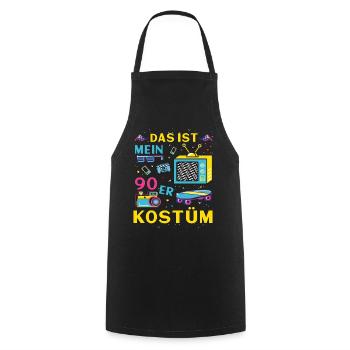 Das ist mein 90er Kostüm - Kochschürze - Schwarz - Vorne - AI Model Male 185 dark (185cm)