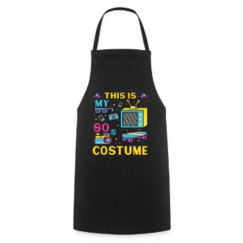 This is my 80s Costume - Cooking Apron - black - Front - AI Model Male 185 dark (185cm)