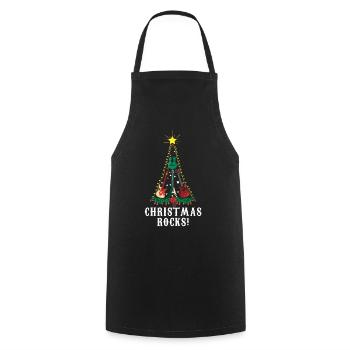 December Christmas Rocks Guitar Rocker Christmas - Cooking Apron - black - Front - AI Model Male 185 dark (185cm)