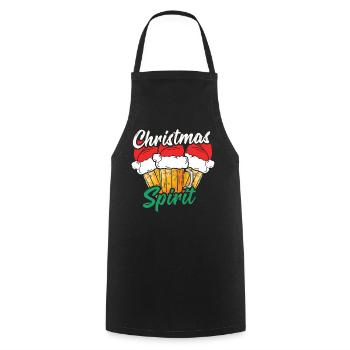 December Drink Beer Lover Spirit Ugly Christmas - Kochschürze - Schwarz - Vorne - AI Model Male 185 dark (185cm)