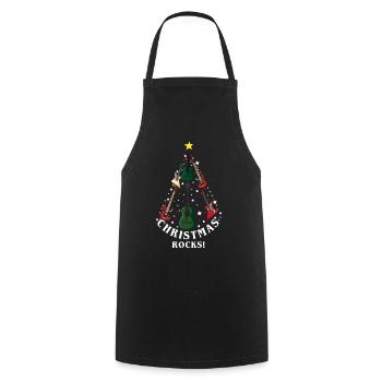 December Christmas Rocks Guitar Love Christmas - Cooking Apron - black - Front - AI Model Male 185 dark (185cm)